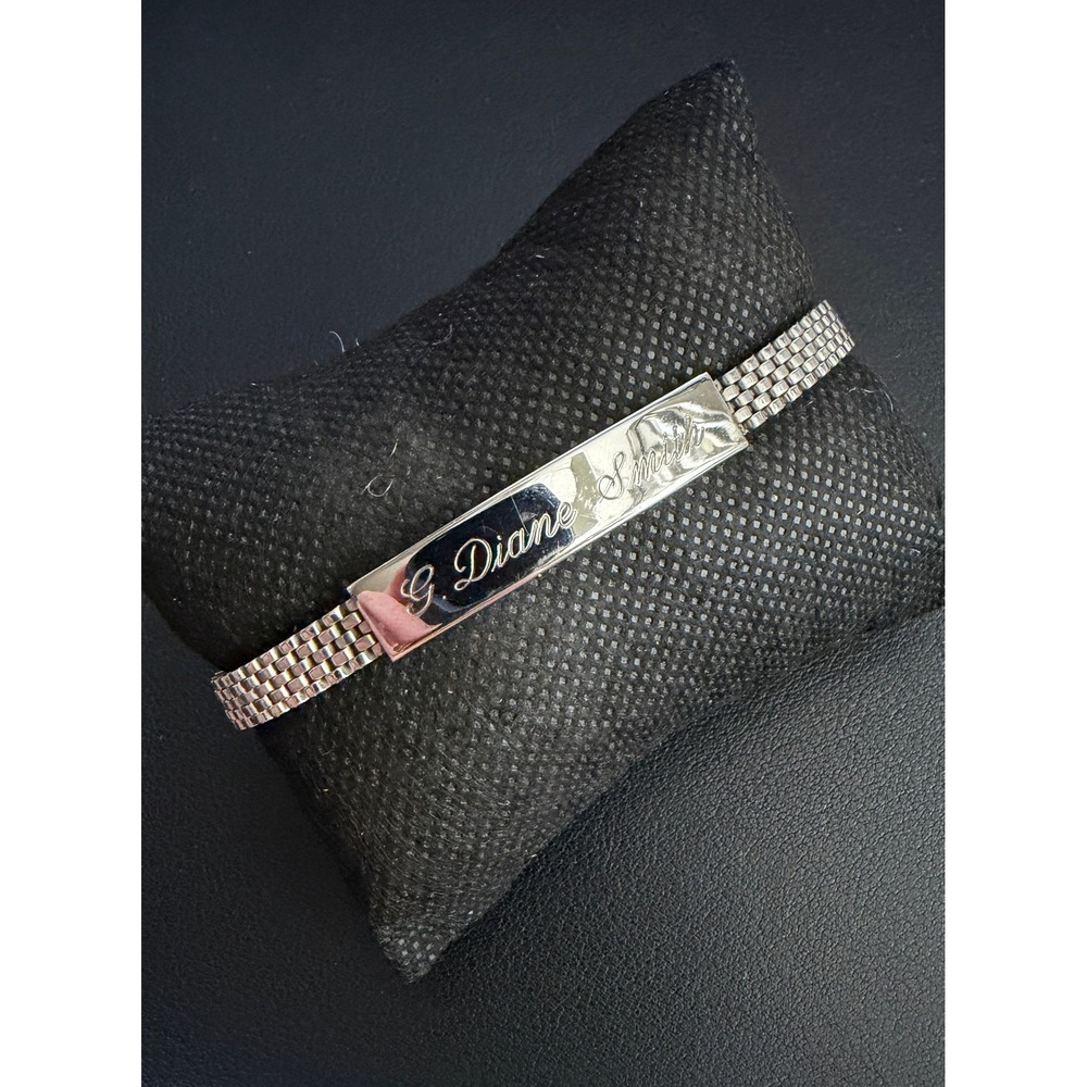 Vintage Speidel ID Bracelet Silver Tone Engraved USA